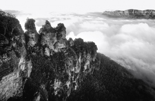BKW119 Three Sisters in Mist, Blue Mountains National Park NSW